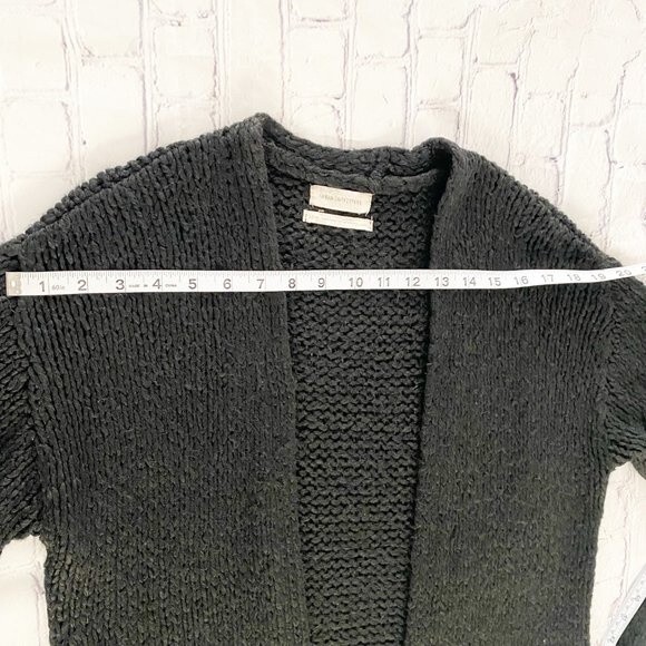 Urban Outfitters Black Chunky Knit Open Front Pockets Long Sleeve Cardigan XS - Picture 7 of 11